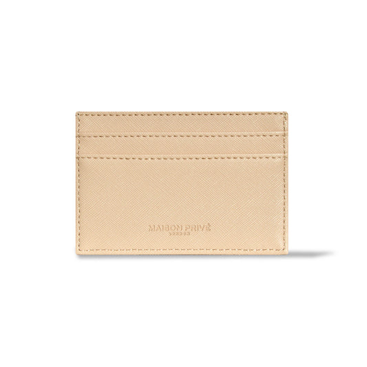 CARD HOLDER IN NUDE SAFFIANO LEATHER
