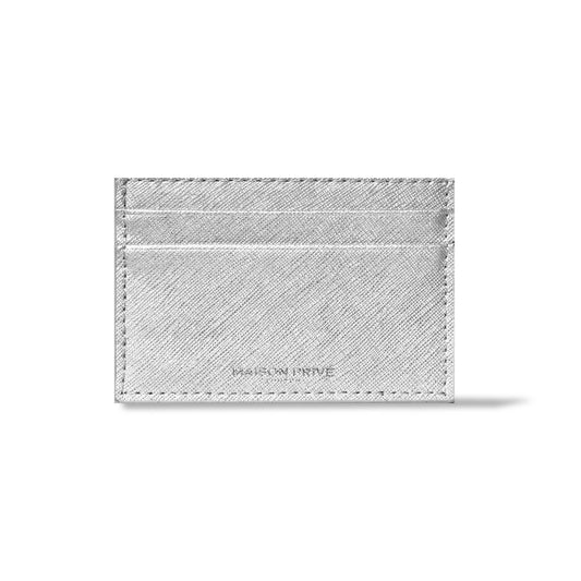 CARD HOLDER IN METALLIC SAFFIANO LEATHER