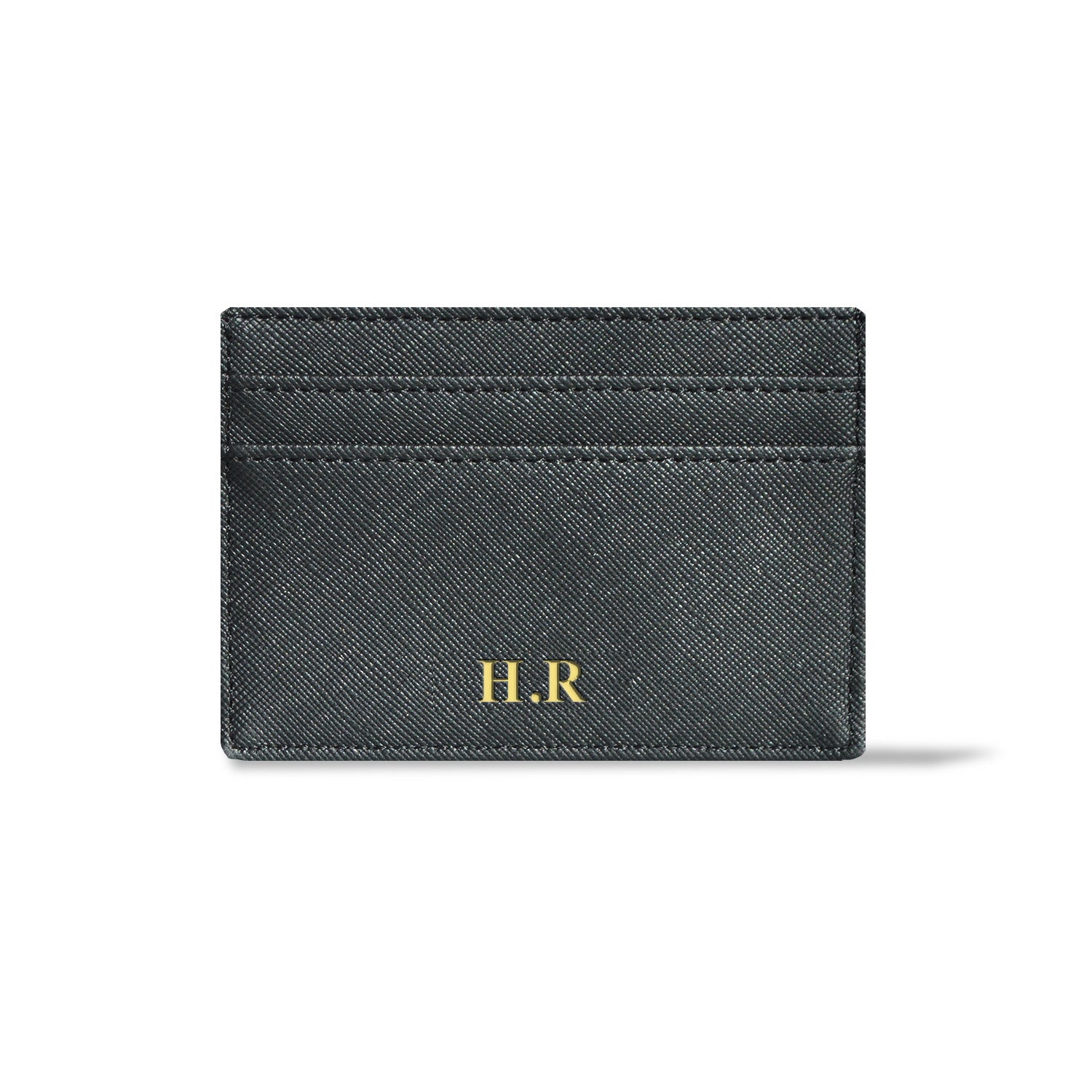CARD HOLDER IN BLACK SAFFIANO LEATHER