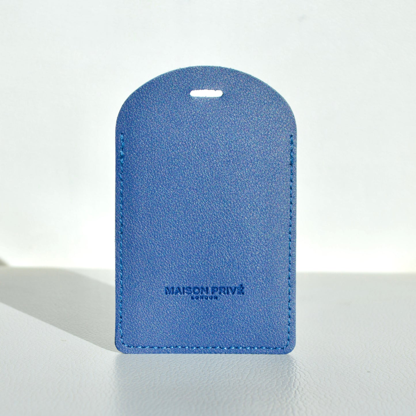 LUGGAGE TAG IN BLUE SAFFIANO LEATHER