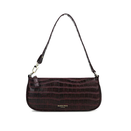 ECLIPSE BAG IN BROWN CROC LEATHER