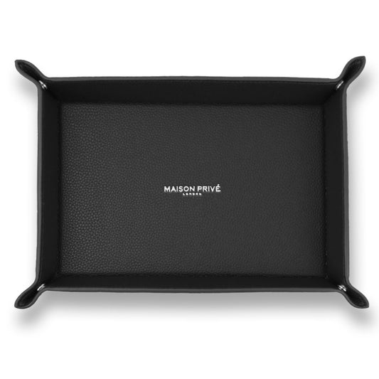 SIDE TRAY IN BLACK SAFFIANO LEATHER