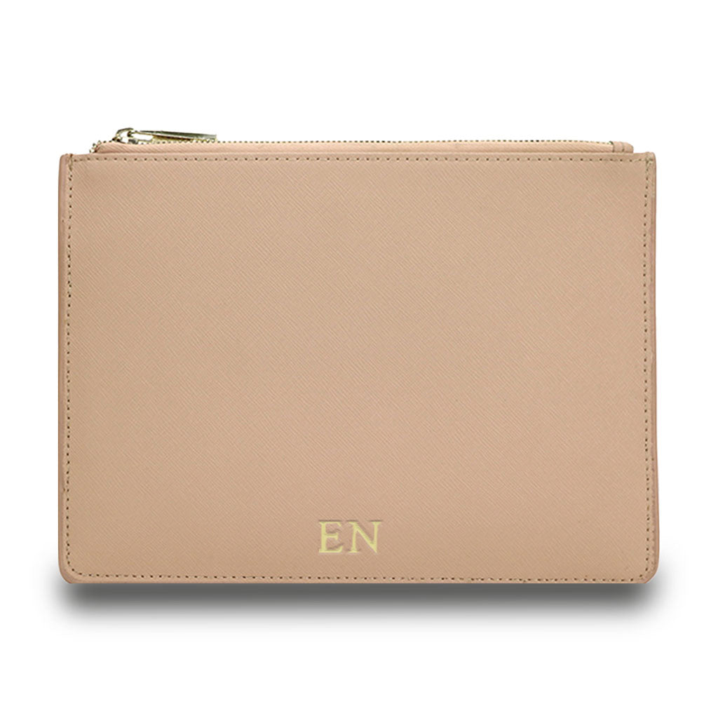 CLUTCH IN NUDE SAFFIANO LEATHER