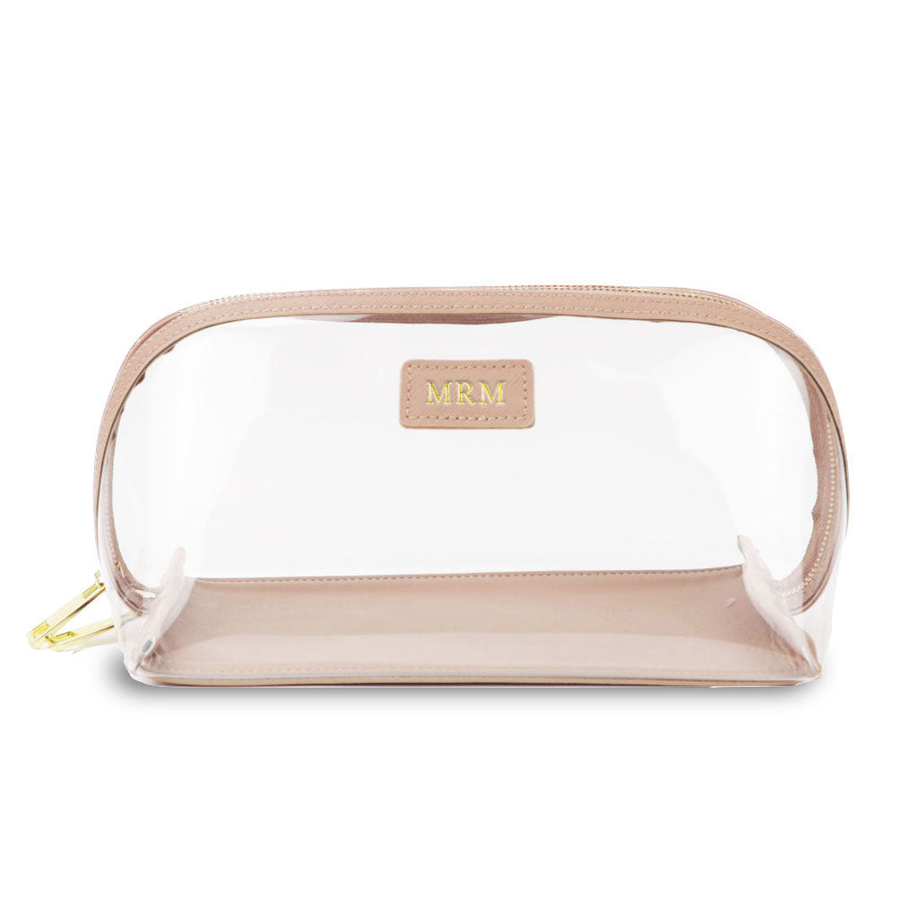 COSMETIC BAG IN NUDE SAFFIANO LEATHER