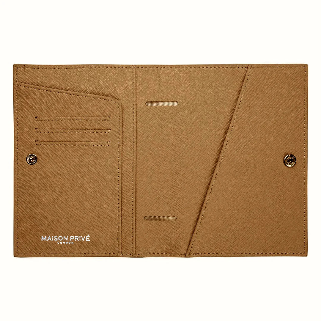 HIS & HERS PASSPORT COVER BUNDLE IN TAN SAFFIANO LEATHER