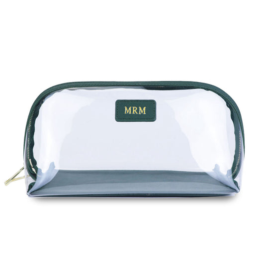 COSMETIC BAG IN GREEN SAFFIANO LEATHER