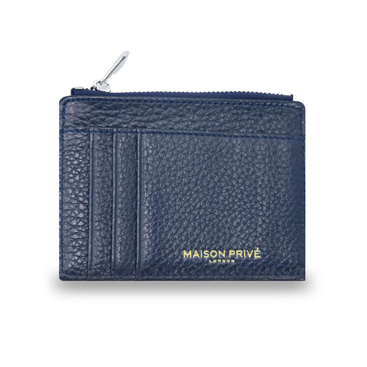 ZIP WALLET IN BLUE SAFFIANO LEATHER